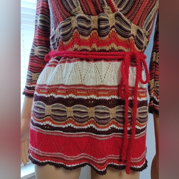 Vintage 60s 70s Colors Loose Knit Sweater - Picture 5 of 16